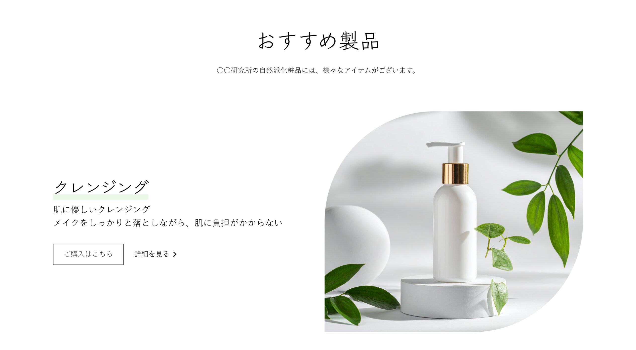 自然派化粧品のLPの画像