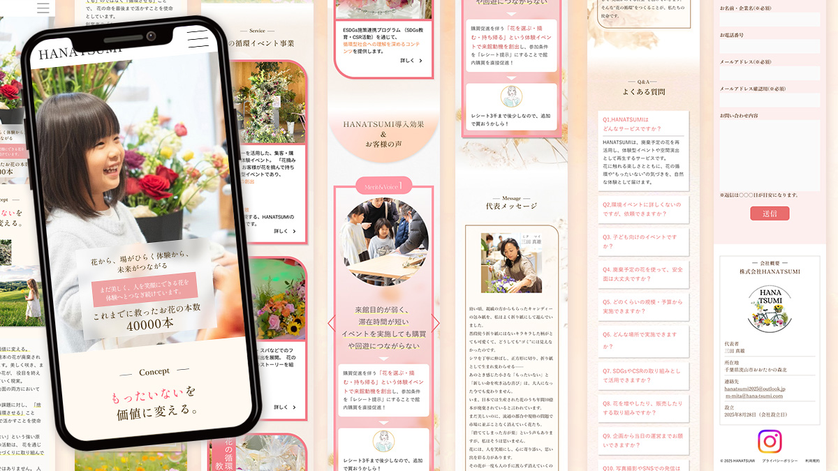 株式会社HANATSUMI様HP制作の画像
